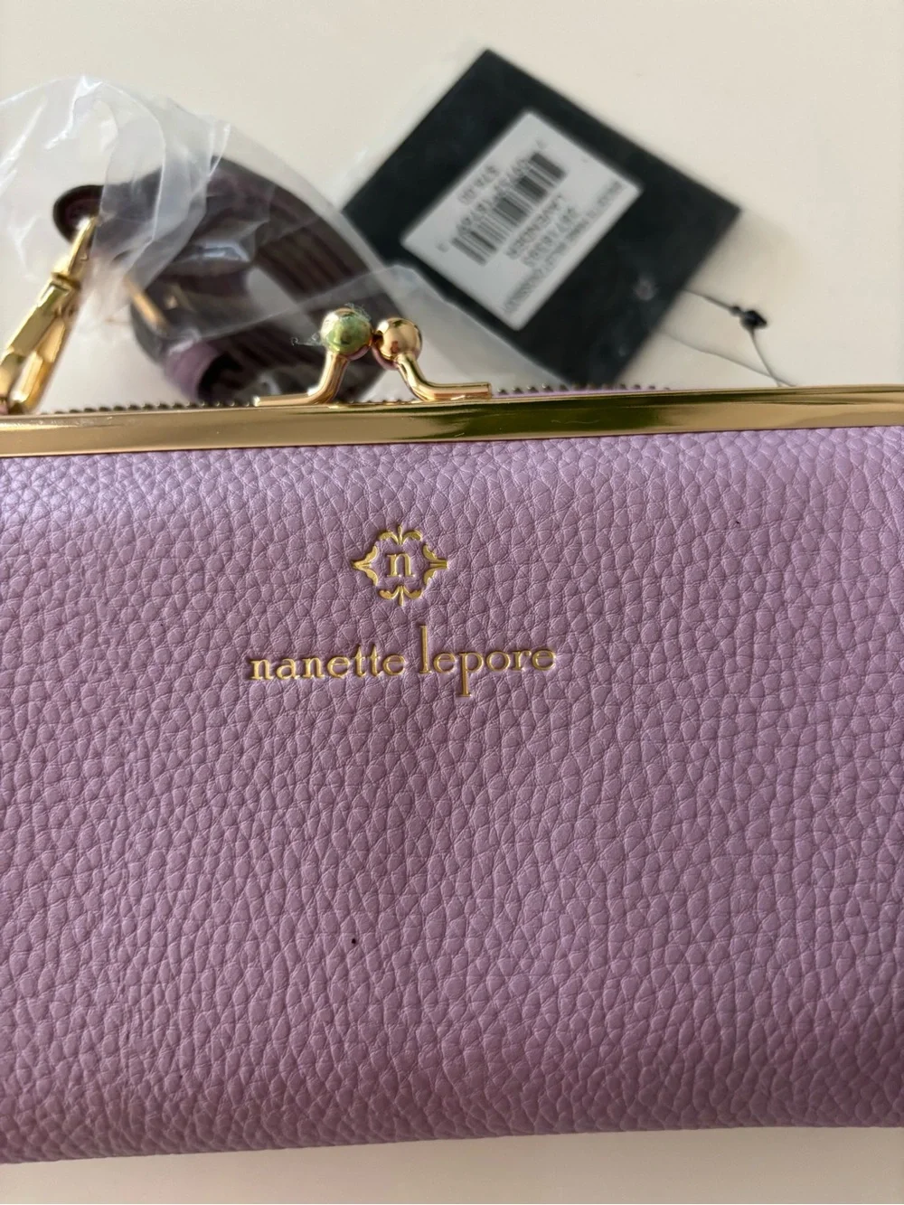 Nanette Lepore Lavender Kiss-Lock Crossbody Wallet- NWT
